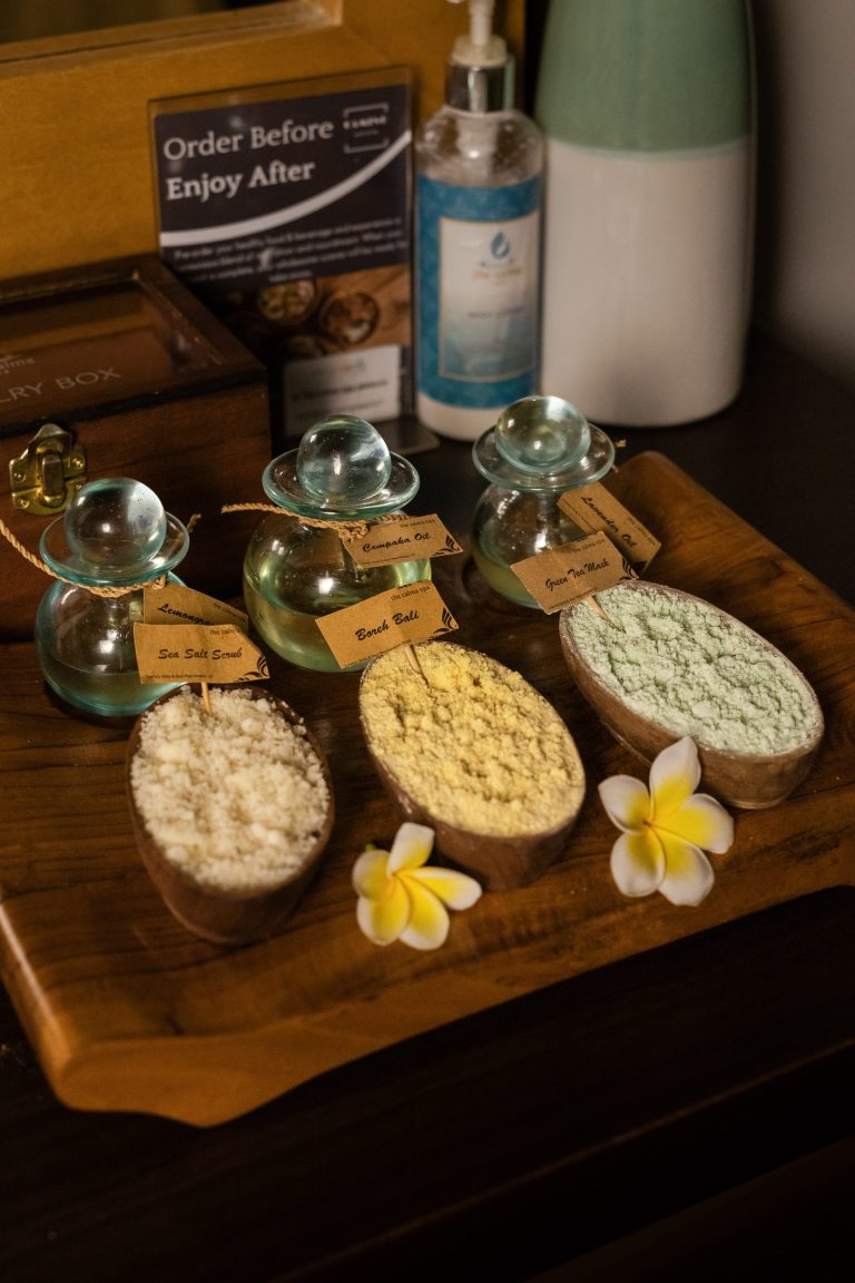 Traditional Balinese body scrubs with frangipani